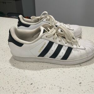 Adidas Superstar White and Black Sneakers